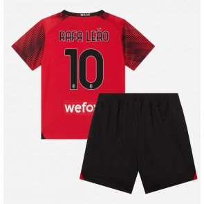 AC Milan Rafael Leao #10 Replica Home Stadium Kit for Kids 2023-24 Short Sleeve (+ pants)
